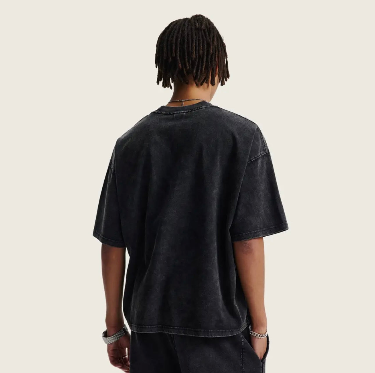 Men's Cotton Streetwear Washed
Distressed T-Shirt