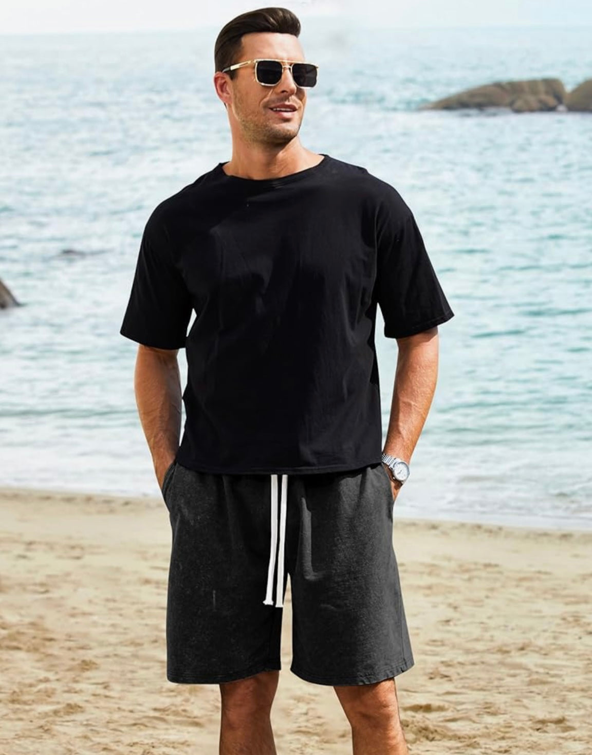 Acid washed shorts