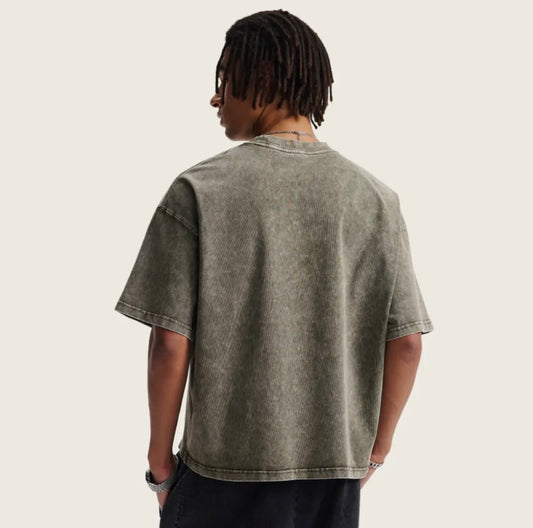 Men's Cotton Streetwear Washed
Distressed T-Shirt