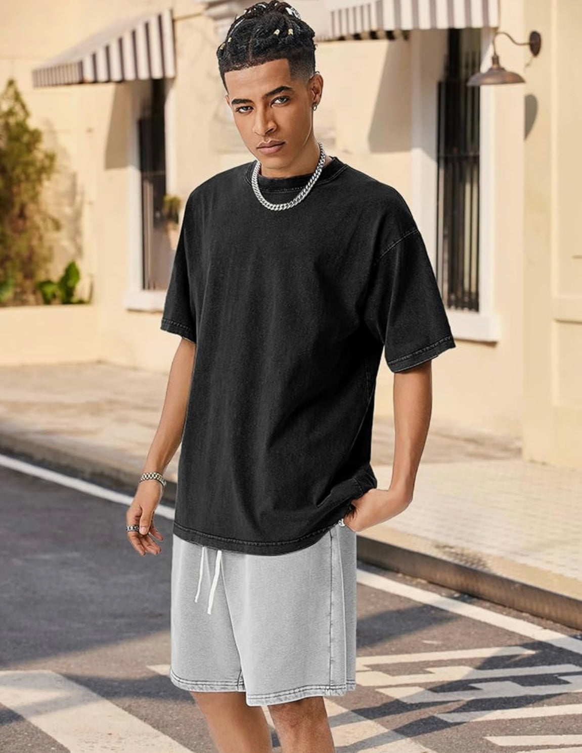 Acid washed shorts